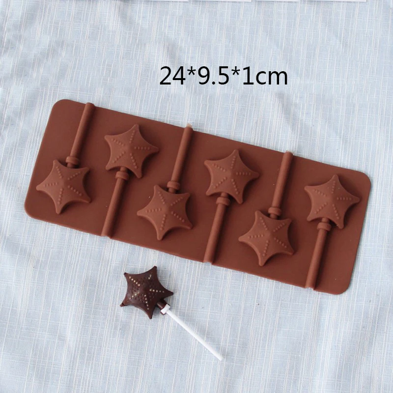 star Круглые силиконовые конфеты формы для леденцов сердце пончик шоколадный Поп Торт Форма для выпечки шоколад форма для мыла или выпечки украшения - Цвет: star