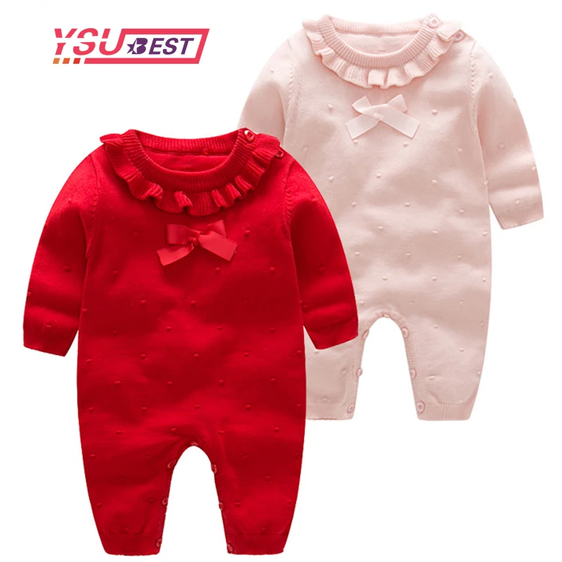 

Baby Knitted Rompers Cotton Babies Clothing Newborn Baby Girls Knitting Princess Long Sleeves Autumn Jumpsuit Knitwear 0-24m