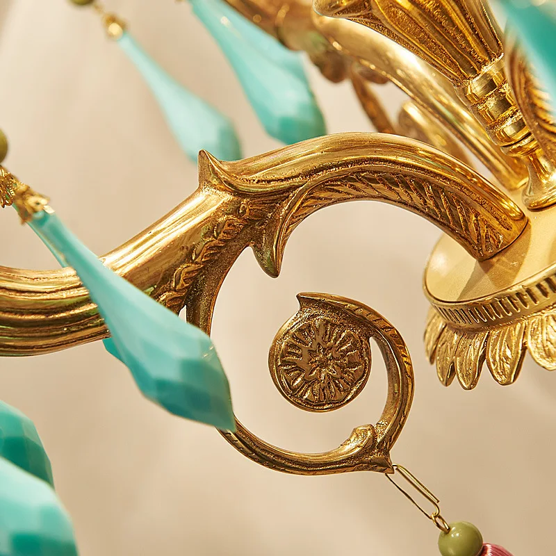 Французская настольная лампа креативный Павлин вилла гостиная прикроватная для