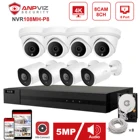 Камера видеонаблюдения Hikvision OEM, 8 каналов, 4K, NVR, Anpviz 4  8 шт.