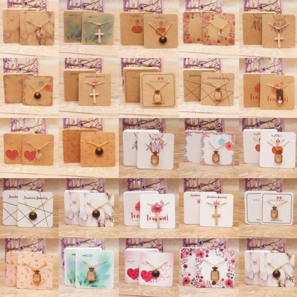 

100 Pcs 1.97' Solid Paper Jewelry Easel Display Stand Show Card for Home & Store