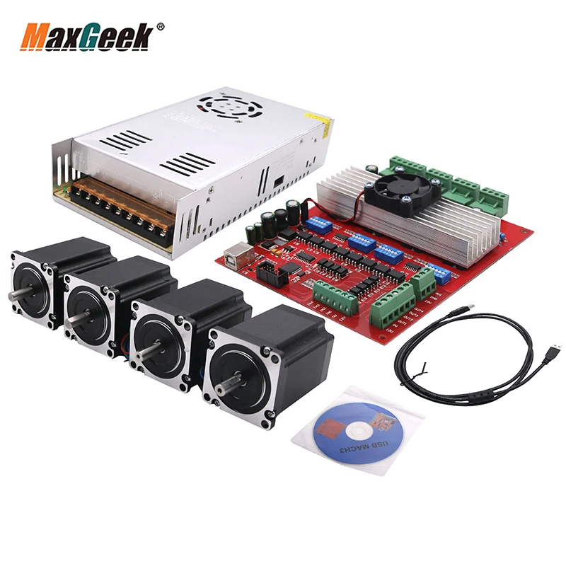 Maxgeek ACH3 CNC 4 осевой комплект (контроллер шагового двигателя TB6560 + шт. Nema23 57 источник