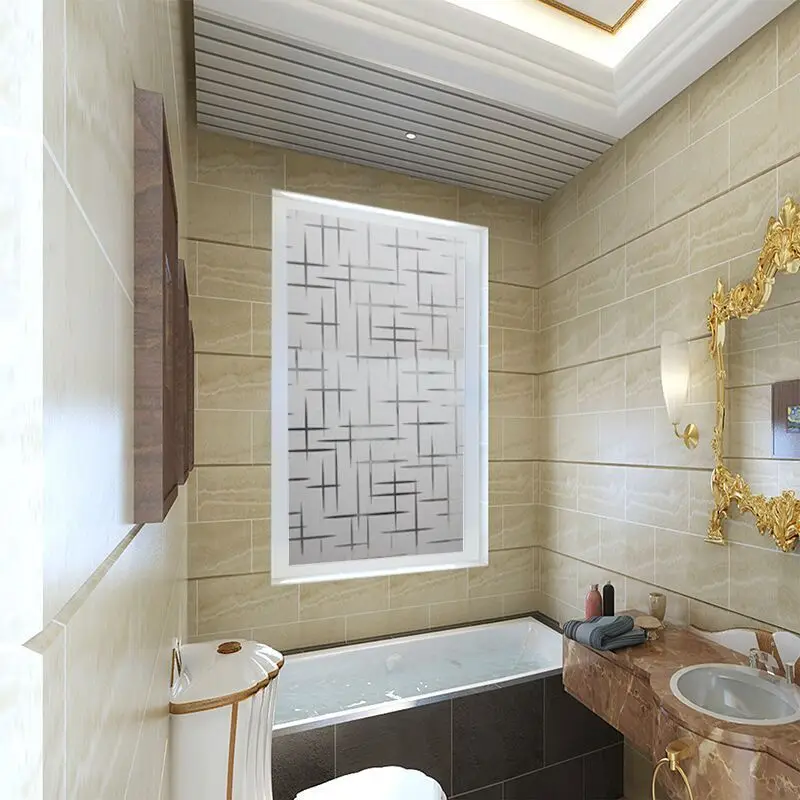 3D крестообразная матовая стеклянная пленка без клея для украшения дома