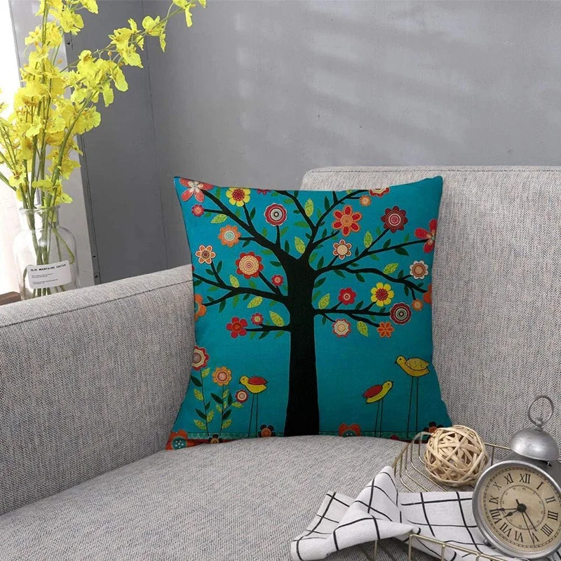 Набор наволочек 18x18 дюймов 4 Льняные Декоративные Квадратные наволочки для