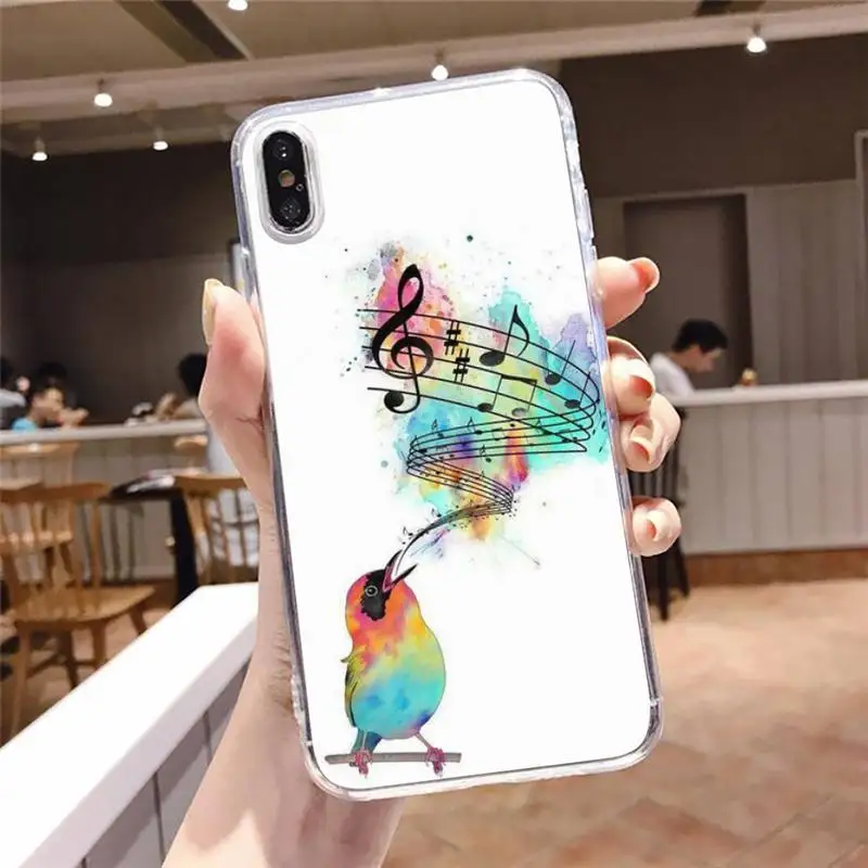 

Musical notes retro musical notation Phone Case Transparent soft For iphone 5 5s 5c se 6 6s 7 8 11 12 plus mini x xs xr pro max
