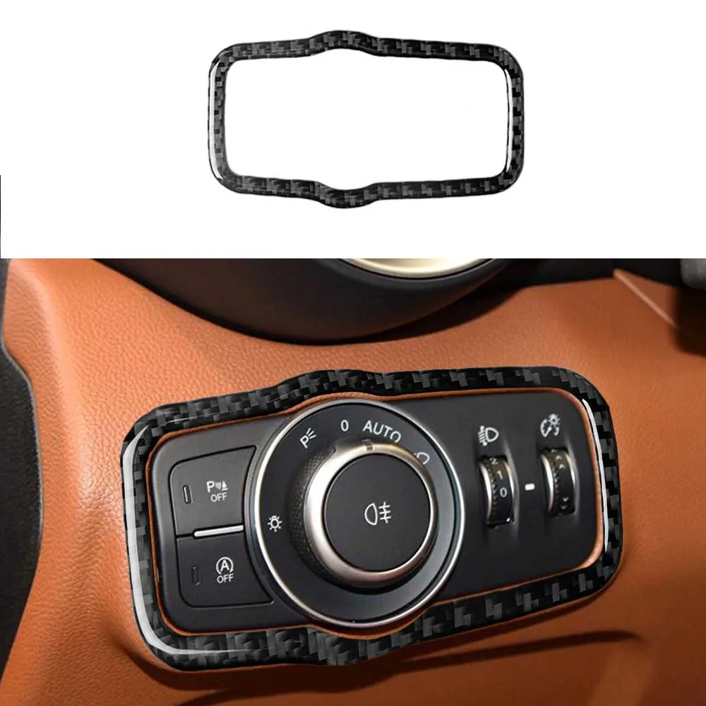 

Carbon fiber Car Internal Decoration Headlight Switch Button Frame Cover Trim Sticker For Alfa Romeo Giulia 2017 2018 2019 New