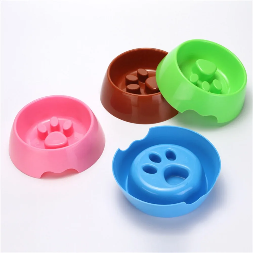 Кормушка для домашних животных пластиковая лапа с принтом медленная поедающая