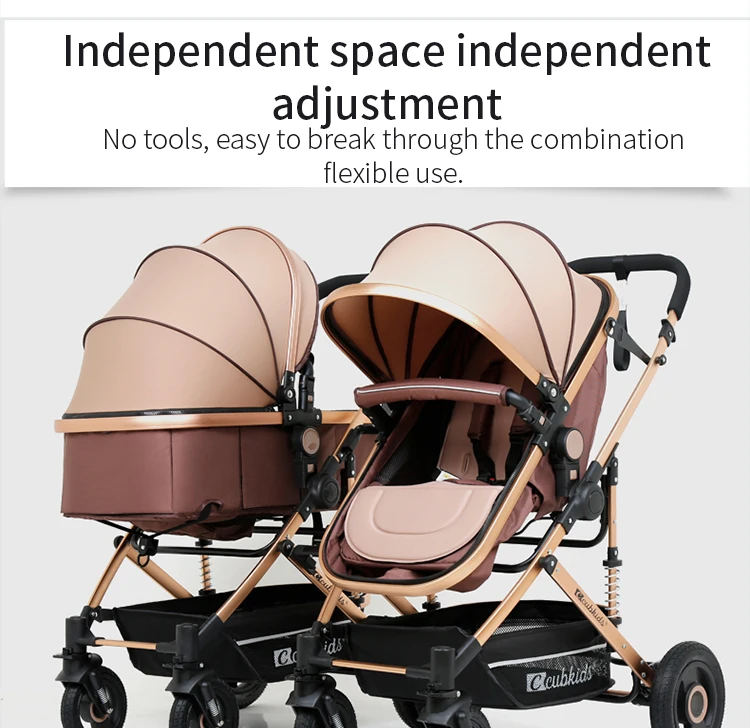 Babyfond двойная детская коляска может разделять высокий лежащий пейзаж светильник ударопрочный складной детская коляска