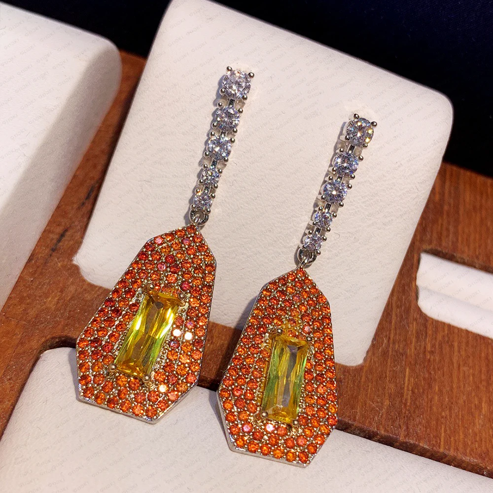 

GODKI Роскошные геометрические длинные висячие серьги для женщин Свадебная вечеринка кубического циркония Дубай Свадебные Ювелирные аксесс...