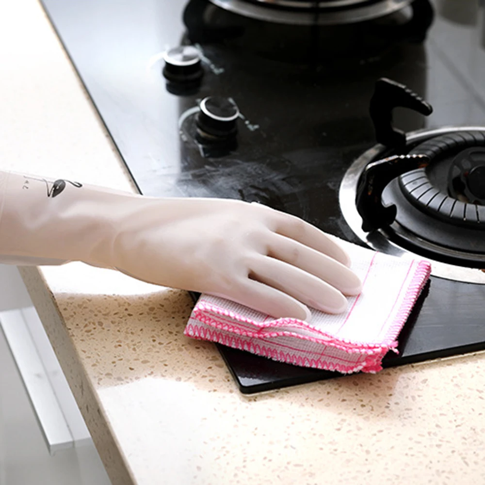 Кухонные перчатки для мытья посуды бытовые Нескользящие водонепроницаемые