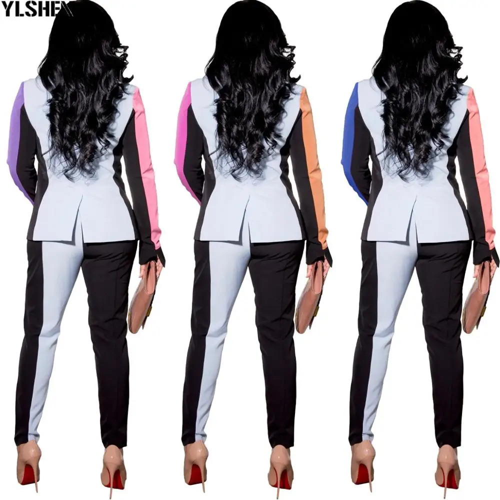 African Women Sets Print Long Sleeve Blazer Jacket Pants Suits Office Lady Elegant 2 Piece Set Business Outfits Africa Clothing |