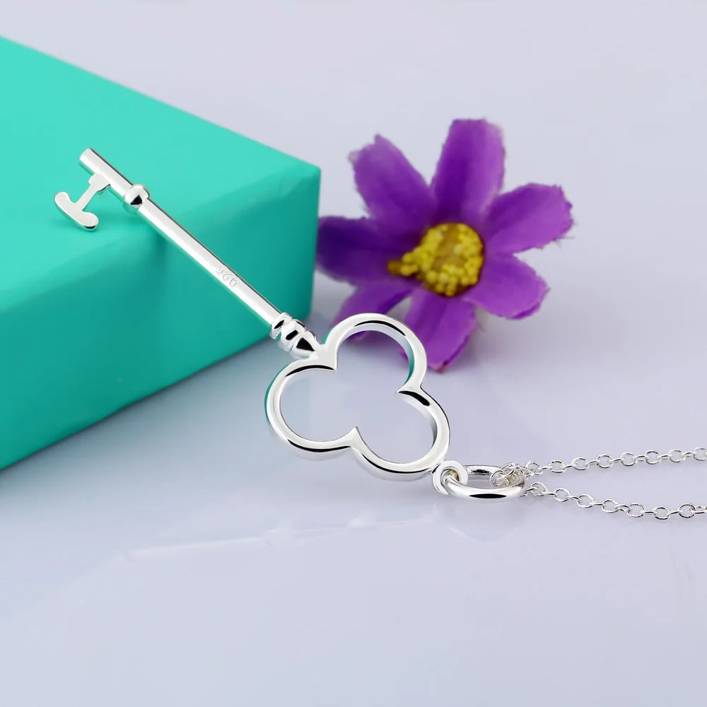 Ожерелье из чистого серебра 925 пробы женское ювелирное изделие брелок ожерелье.