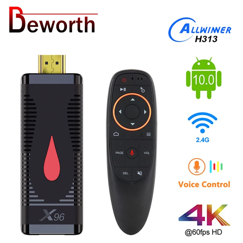 Андроид 10 TV Stick X96 S400 Allwinner H313 Quad Core 2 Гб оперативной памяти 16 встроенной Smart Box 4K 60fps