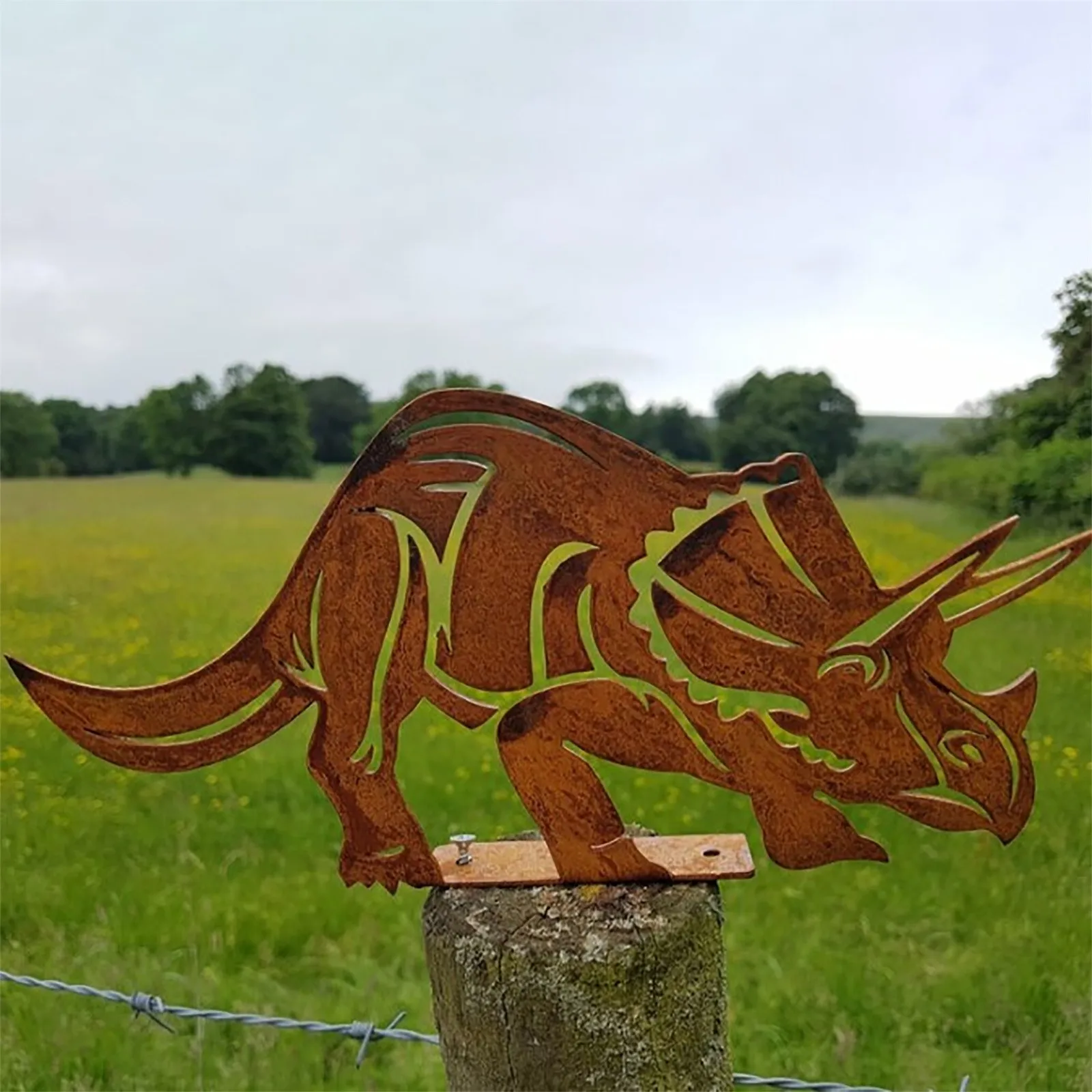 Художественный металлический динозавр декоративные ставки садовый силуэт