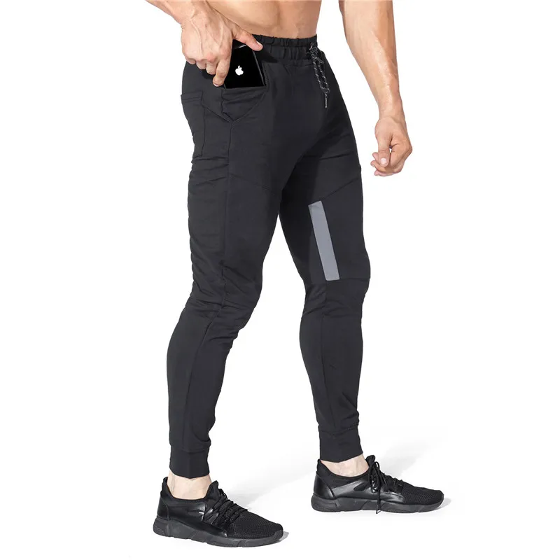

2020 Jogging Pants Men Running Pants With Zipper Sports Fitness Tights Gym Jogger Bodybuilding Sweatpants Sport Male Trousers