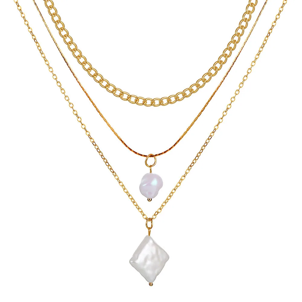 FAMSHIN модные Многослойные Подвески с портретом замок ожерелья для женщин Золотой