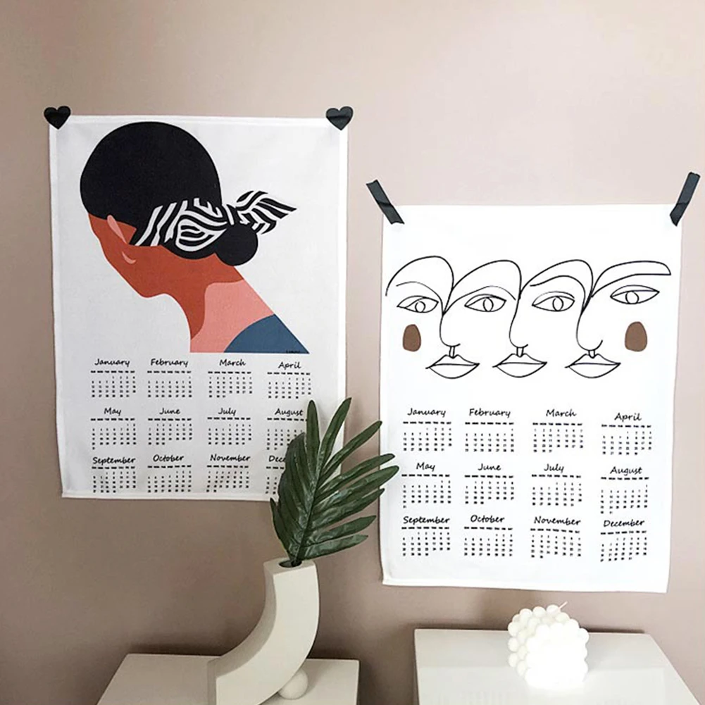 2020 календарь из ткани Скандинавский минималистский настенный Декор расписание