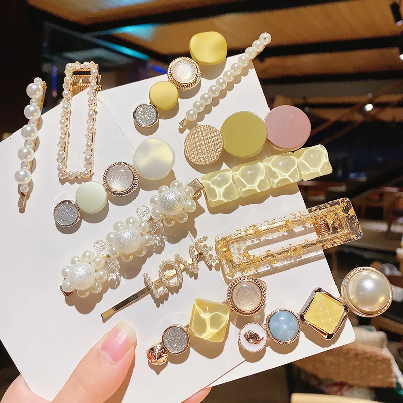 

5 шт./компл. женские аксессуары для волос ювелирные изделия в Корейском стиле моделирование заколка с жемчужиной "любящим сердцем" заколки д...