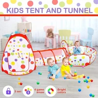 kids tent play house indoor and outdoor garden easy folding three in one crawl tunnel toy ball pool toy storage folding tent