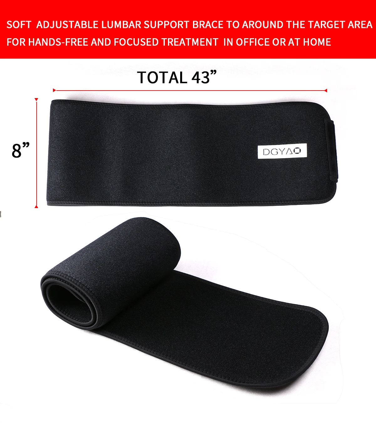 dgyao 660nm led red light 880nm near infrared therapy devices wearable wrap for low back neck knee shoulder pain reliever home free global shipping