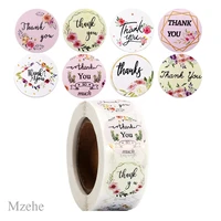 50 500pcs 8 colors round style thank you labels packaging sticker for candy dragee bag gift box wedding thanks stickers