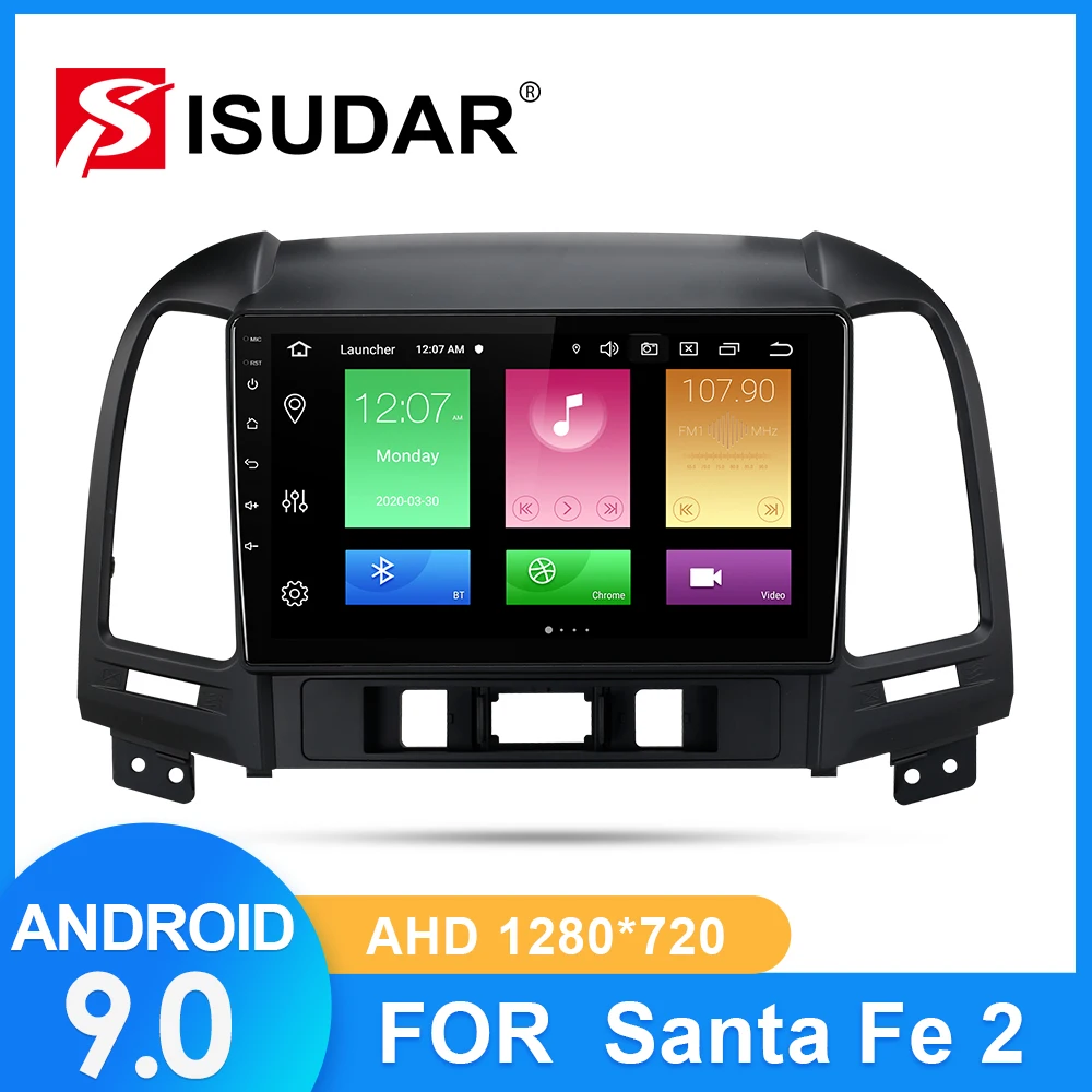 ISUDAR автомобильное радио для Hyundai Santa Fe 2 2006-2012 din Android 9 Авторадио Мультимедиа GPS DVR AHD