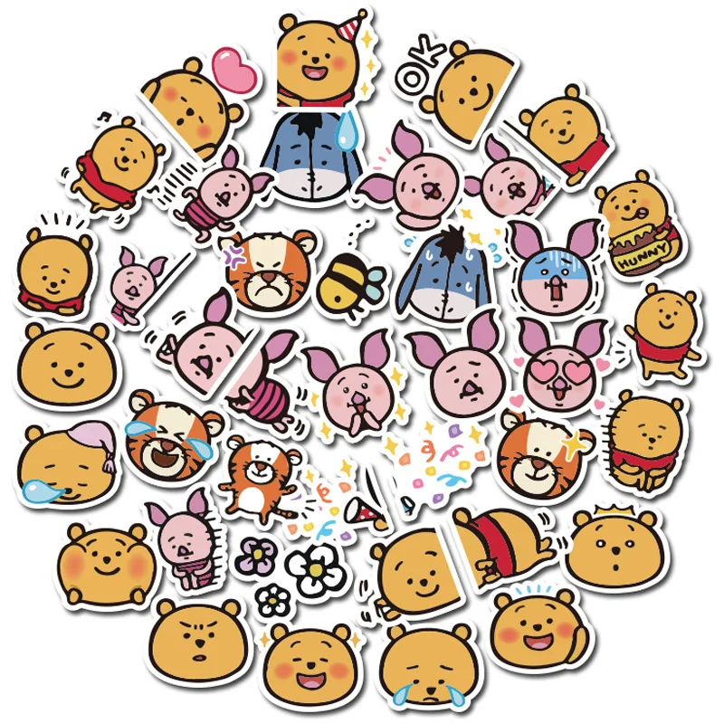 

40Pcs Disney Cartoon Stickers Winnie The Pooh Stickers Bicycle Luggage Skateboard Motorcycle Guitar Stationery Book Stickers