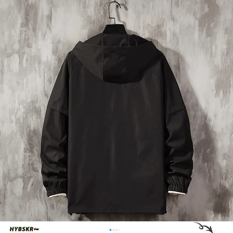 Hybskr Мужская японская куртка с капюшоном мужская Свободная Повседневная Верхняя