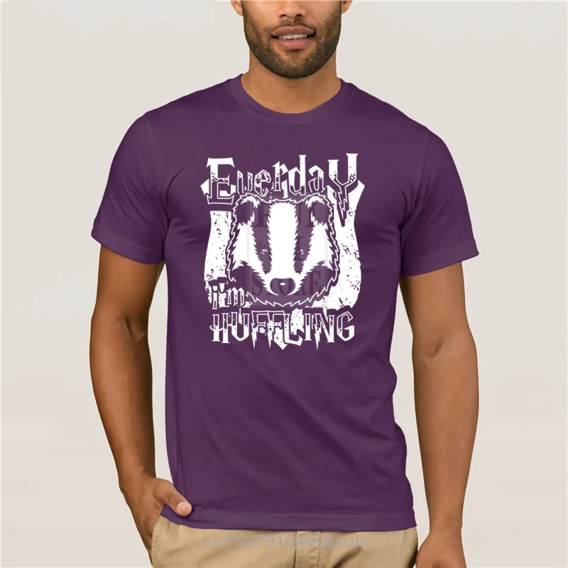 

Fashion Printed men's T-Shirt brand men Funny Everyday Im Huffling Badger Animal Graphic Men Printing Short Sleeve Tshirt trend