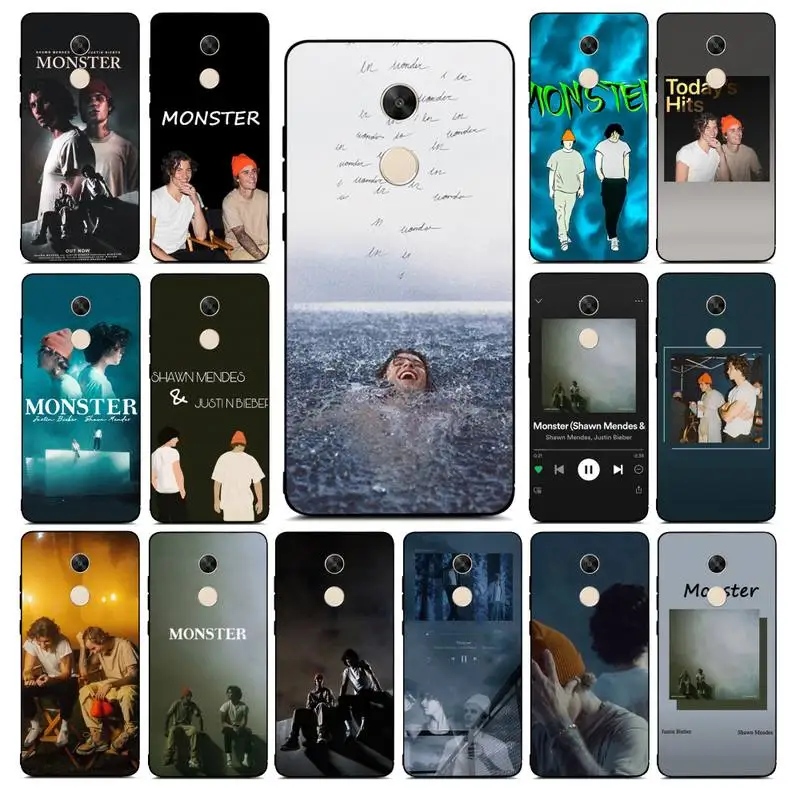

FHNBLJ Shawn Mendes, Justin Bieber - Monster Phone Case for RedMi note 4 5 7 8 9 pro 8T 5A 4X case