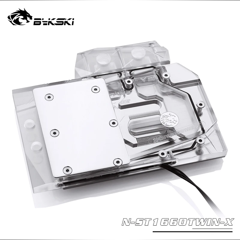Водяной блок Bykski для ZOTAC GTX1660 двойной вентилятор полностью покрытый медный цвет