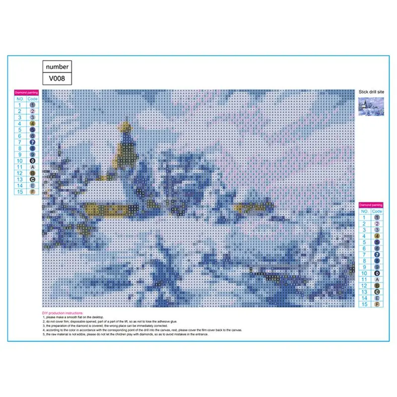 Алмазная вышивка DIY алмазная живопись пейзаж Снежная сцена Картина Вышивка