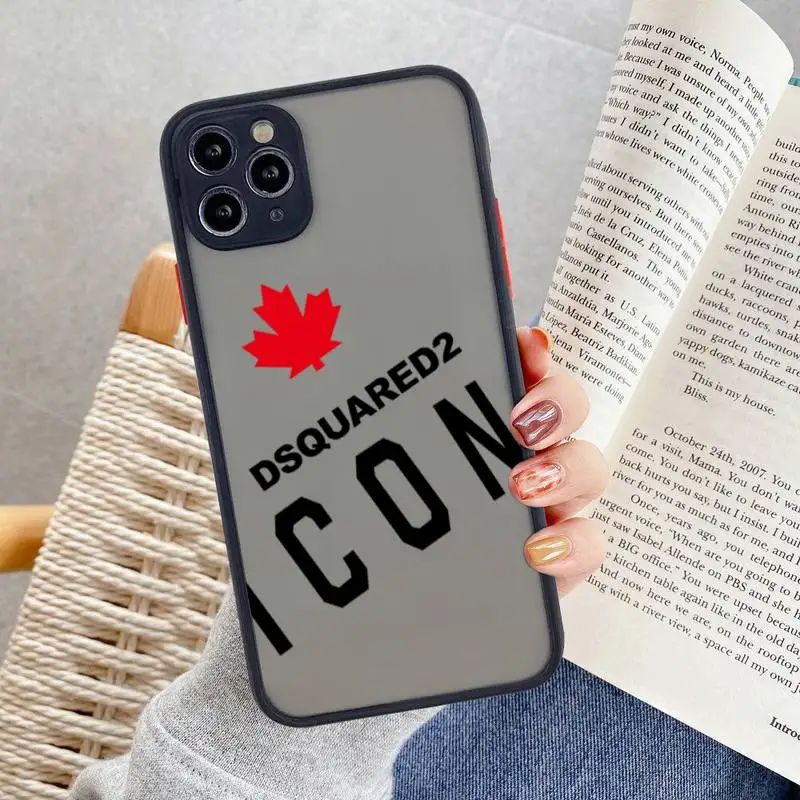

Luxury brand DSQUARED2 DSQ2 Maple Ieaf Phone Case For iphone 12 11 Pro Max Mini XS 8 7 Plus X SE 2020 XR Matte Transparent Cover