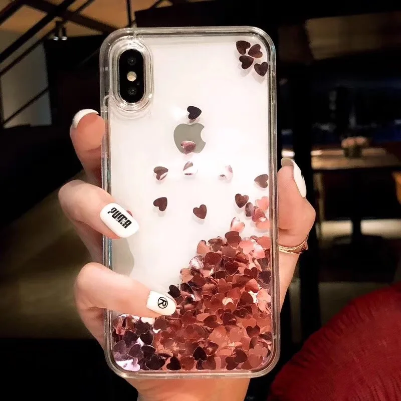 Abmos White shell sequin transparent flower phone case for iPhone 11 pro x xr xs max iphone 6 6s 7 8 Plus cover |