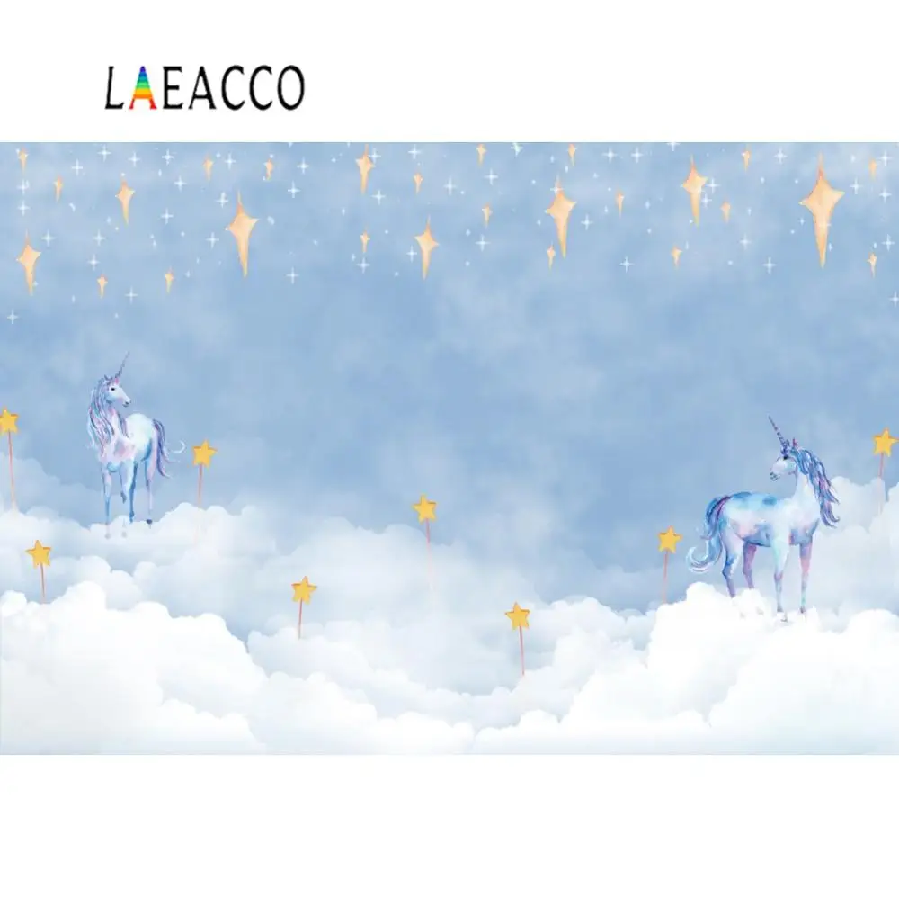 Laeacco день рождения Единорог вечерние фоны для фотосъемки блестящие золотые