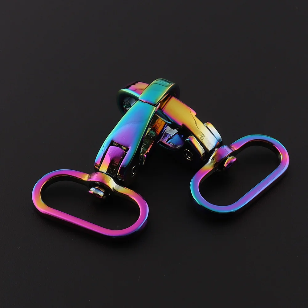 

Metal Swivel Snap Hooks Rainbow Color Inner 26mm Alloy Handbag Bag Clasps Lobster Swivel Trigger Clips Dog Collar Hanger DIY Cra