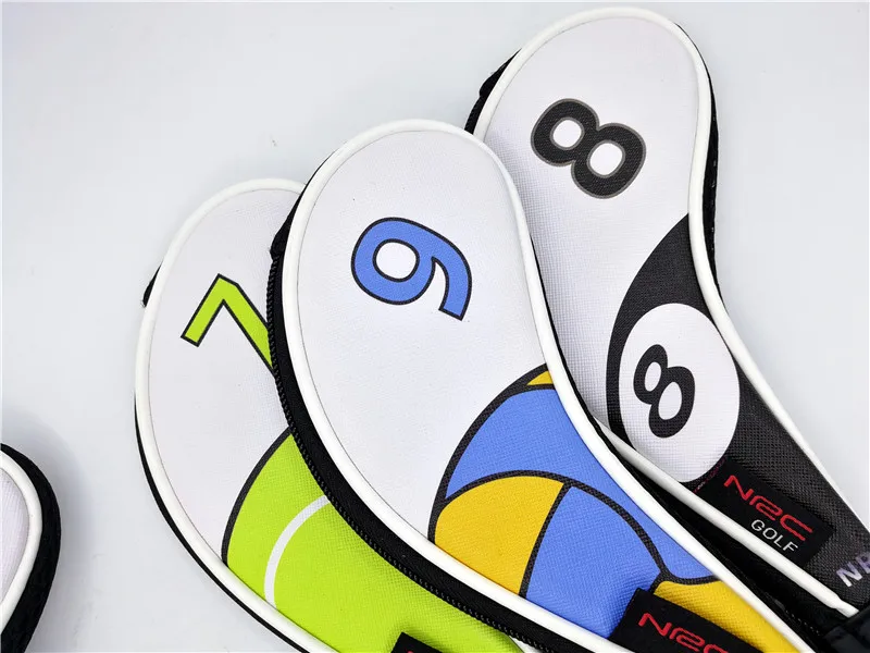 Головные уборы на молнии для гольфа с принтом шариков Набор железных чехлов # 4 9PAS