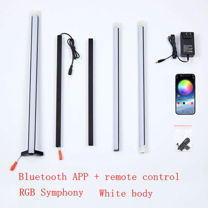 

Simple RGB Wall Corner Floor Lamp Bedroom APP Colorful Floor Light Butt-Type Living Room Long Led Atmosphere Lamp Home Decor