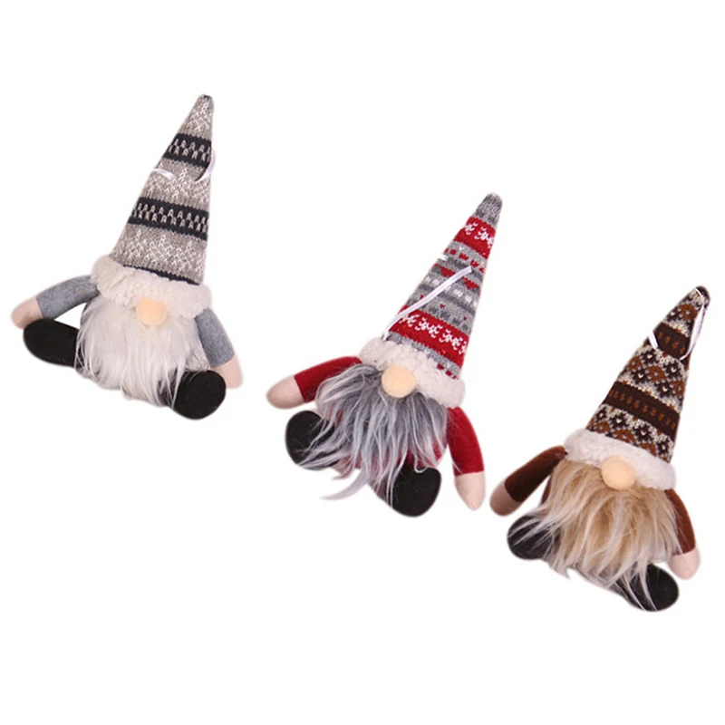 Рождественское украшение вязаная плюшевая кукла Гном Рождественская елка