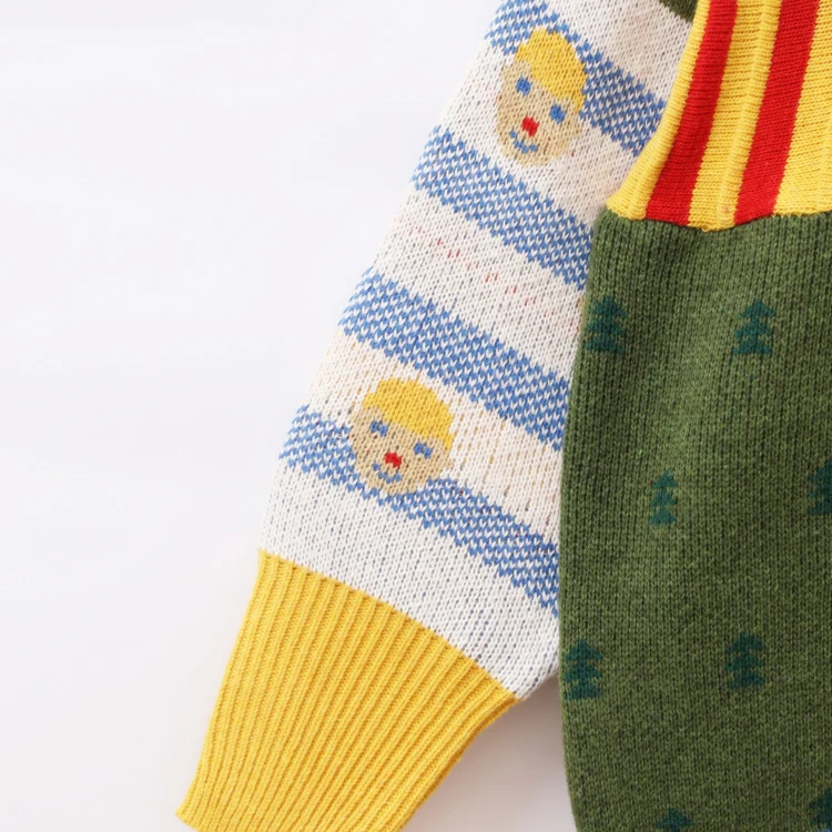Christmas Jumpers Ugly Sweater Harajuku Long Sleeve Sweaters Cartoon Patch Stripes Playful Pullover | Женская одежда