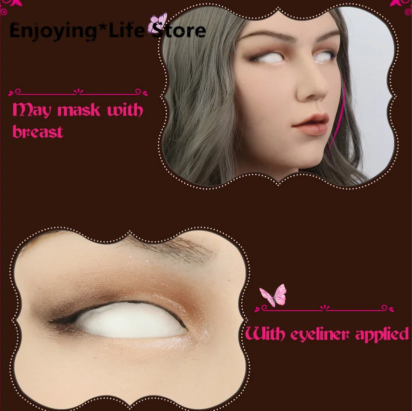 

Crossdressing Silicone Female Realistic Skin Mask Fake D Cup Breast Forms for Crossdresser Shemale Masquerade Fetish Transgender