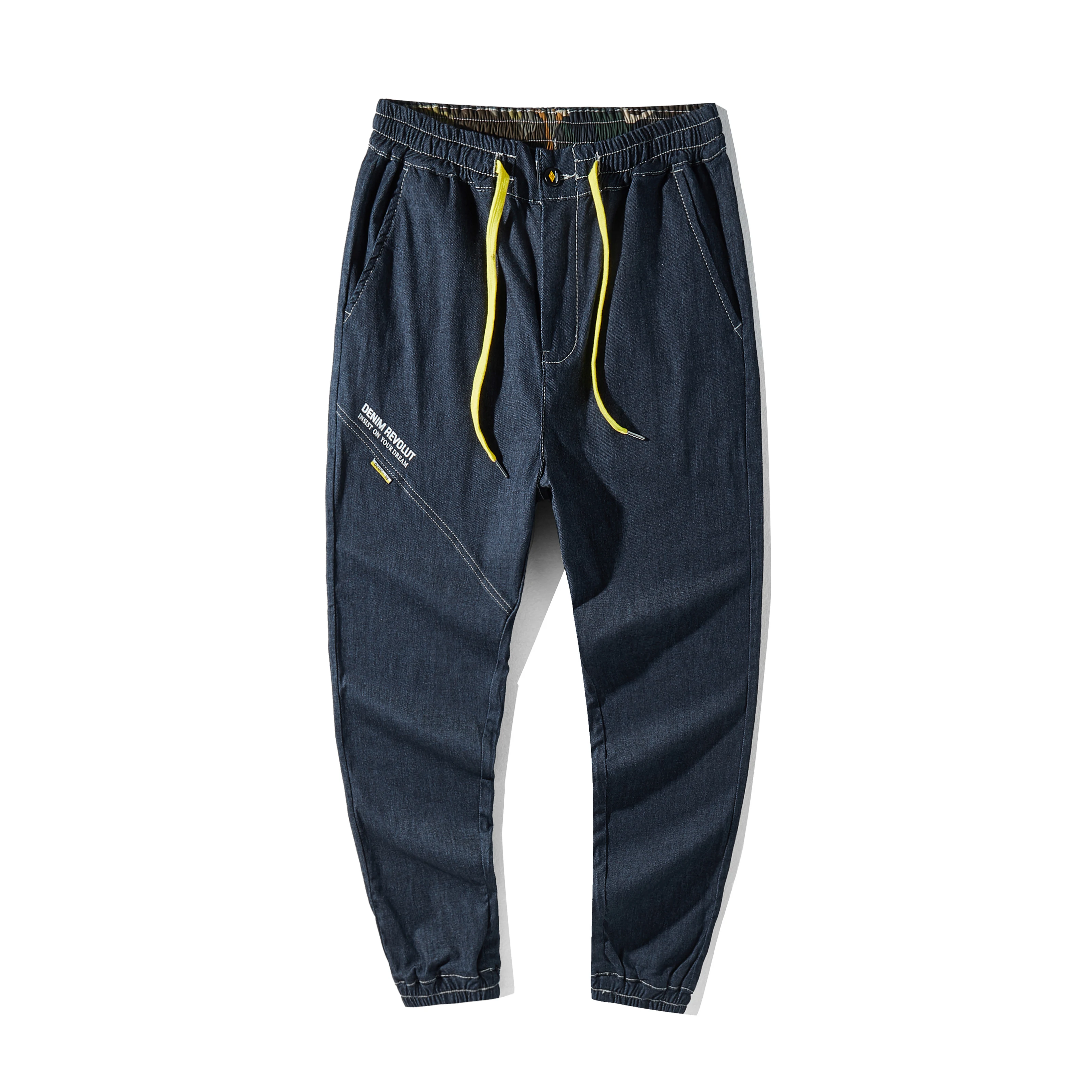 34-46 джинсы мужские размера плюс эластичные свободные зауженные джинсы-шаровары