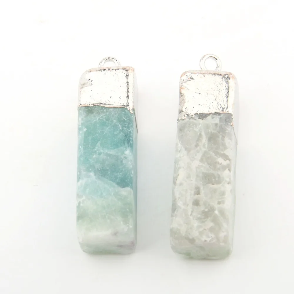 Подвески из натурального камня, хрустальные подвески, изысканные аксессуары для женщин, ювелирное изделие, ожерелье DIY, размер 40х12мм