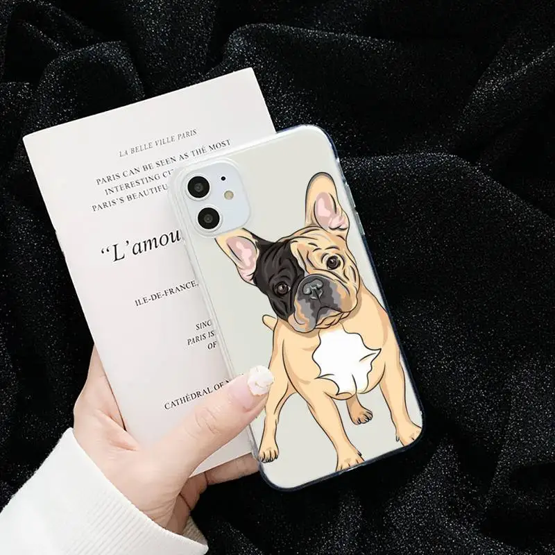 

French Bulldog Dog Hot pet Phone Case Transparent for iPhone 6 7 8 11 12 s mini pro X XS XR MAX Plus cover funda shell