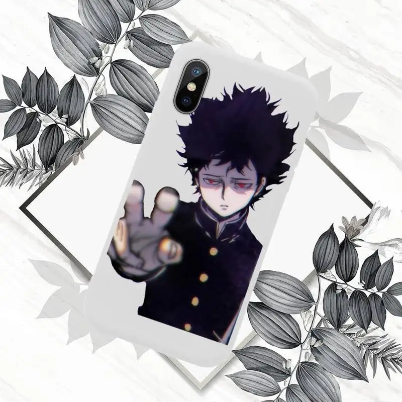 

Mob Psycho 100 Anime fundas Phone Case Candy Color for iPhone 6 7 8 11 12 s mini pro X XS XR MAX Plus