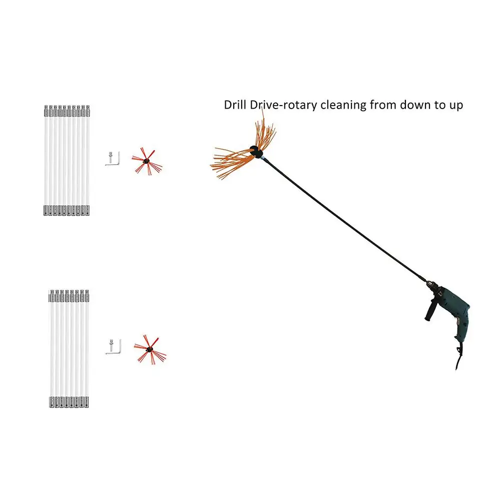 Щетка для дымохода 8 м/10 м электрическая дрель привод бытовой промышленный котел