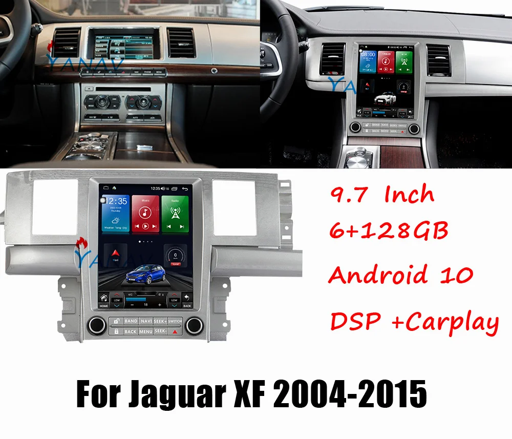 

Tesla Car Radio For Jaguar XF 2004 -2015 Android Multimedia DVD Player GPS Navigation Touch Screen 6GB+128GB Unit Stereo Carplay
