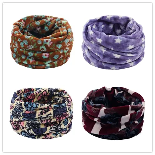 Winter Soft Fleece Scarf Double Layer Knitted Neck Warmer Snood Scarves Outdoor Climbing Fashion Warm Ring Unisex |