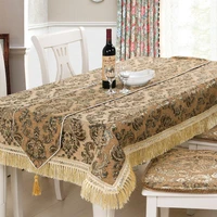 european style luxury tablecloth fabric tassels high end jacquard garden table tablecloth tablecloth tea table cloth