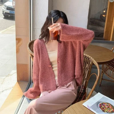 

Женский мохеровый свитер с длинным рукавом, на осень/зиму